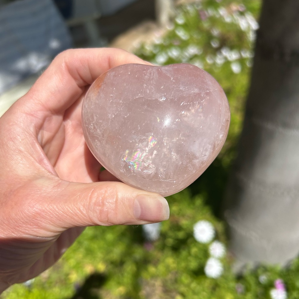 Heart-Shaped Hematoid Rainbow Quartz Crystal
